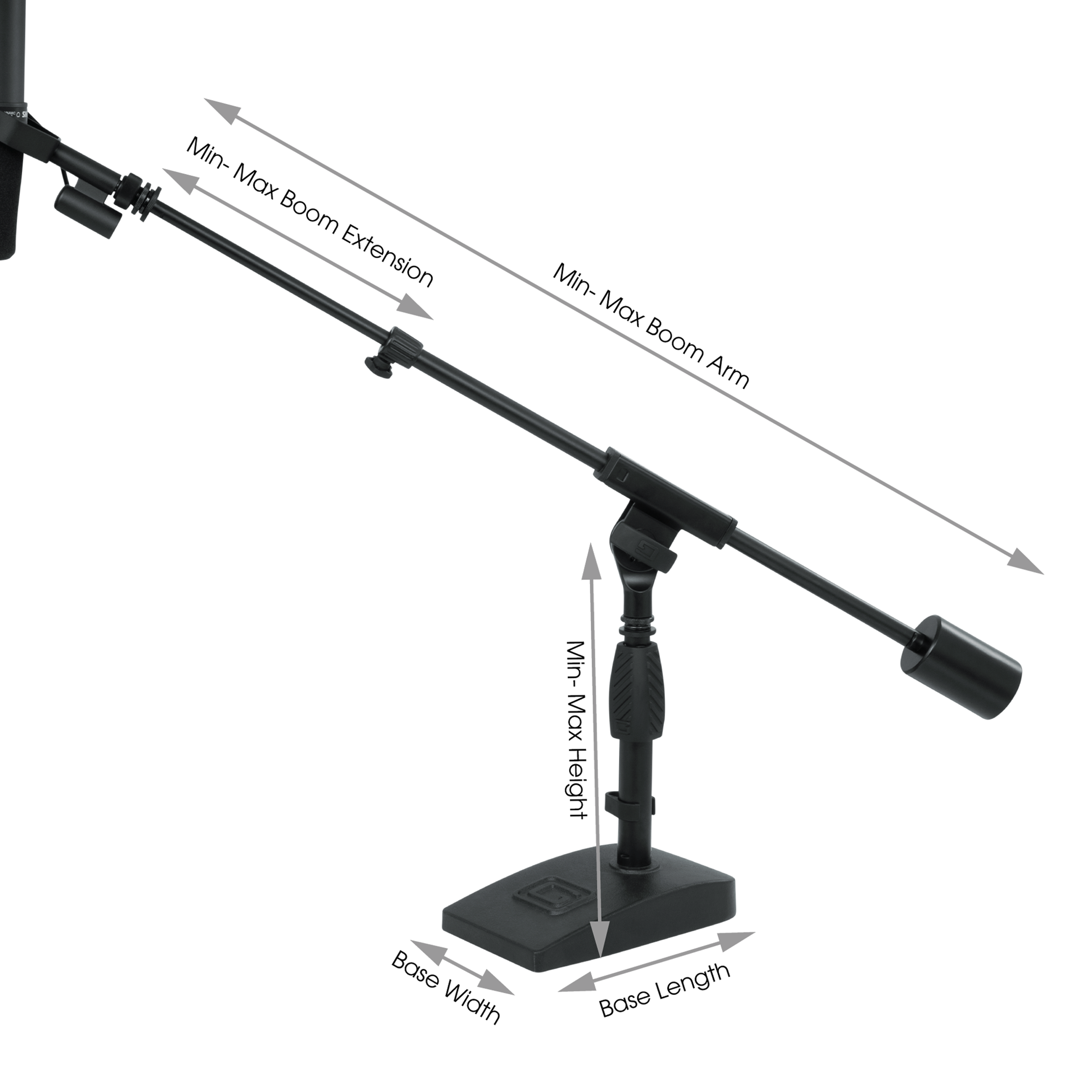Gator Telescoping Boom Mic Stand For Podcasting, Drums And Guitar Amps
