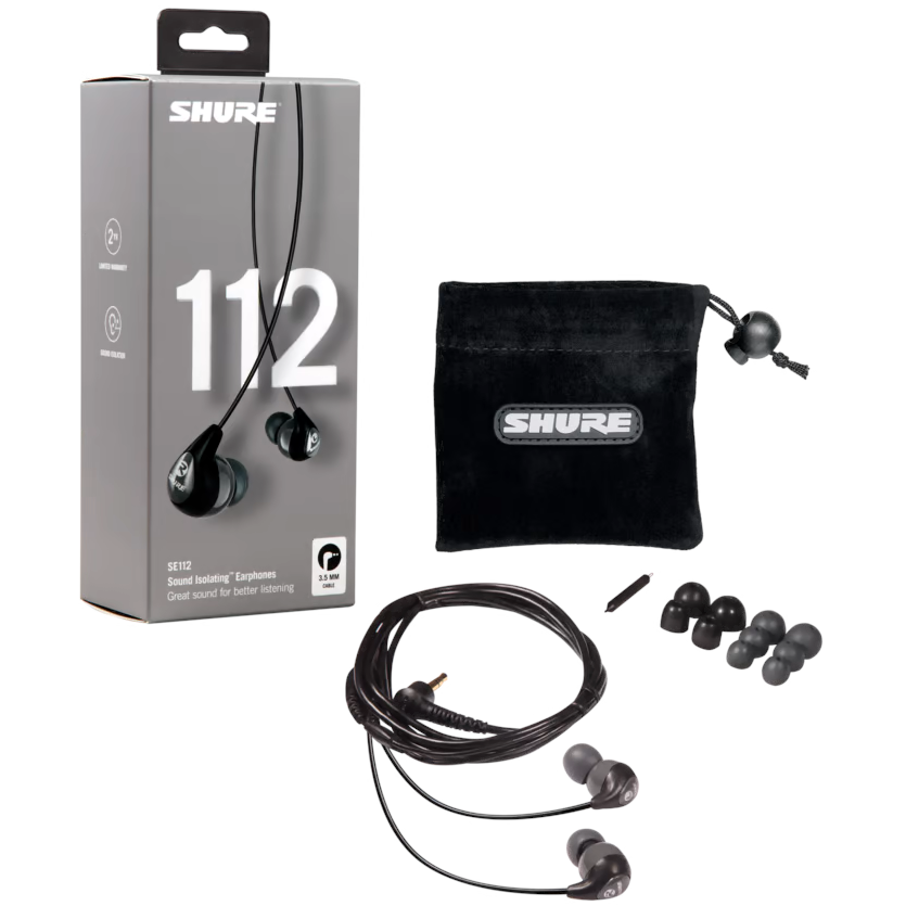 Shure MV7K Podcasting Bundle with Boom Arm and Earbuds - Black